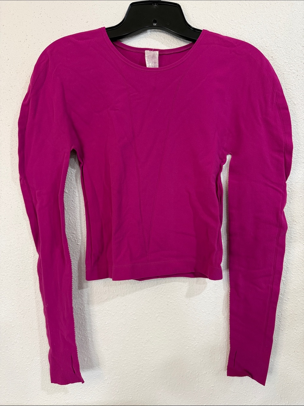 Fabletics Long Sleeve Crewneck Top in Magenta